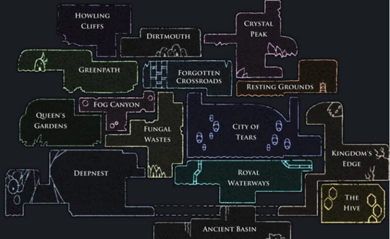 charm locations hollow knight map