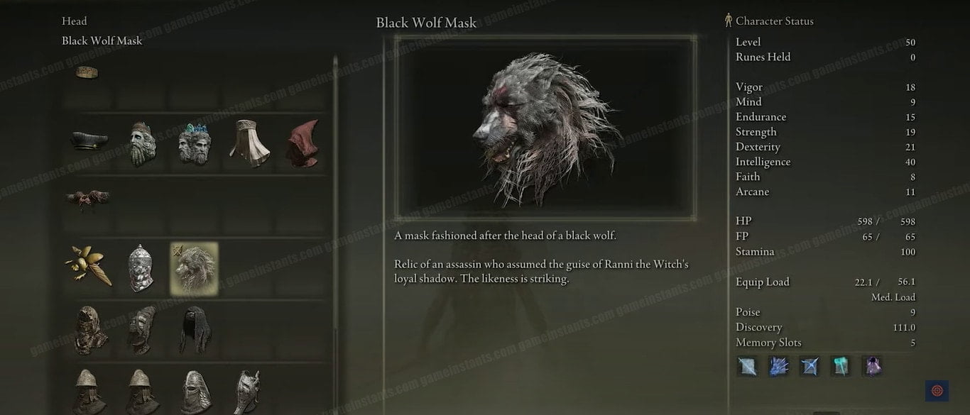 how to get black wolf mask