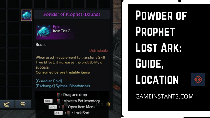 powder of prophet lost ark