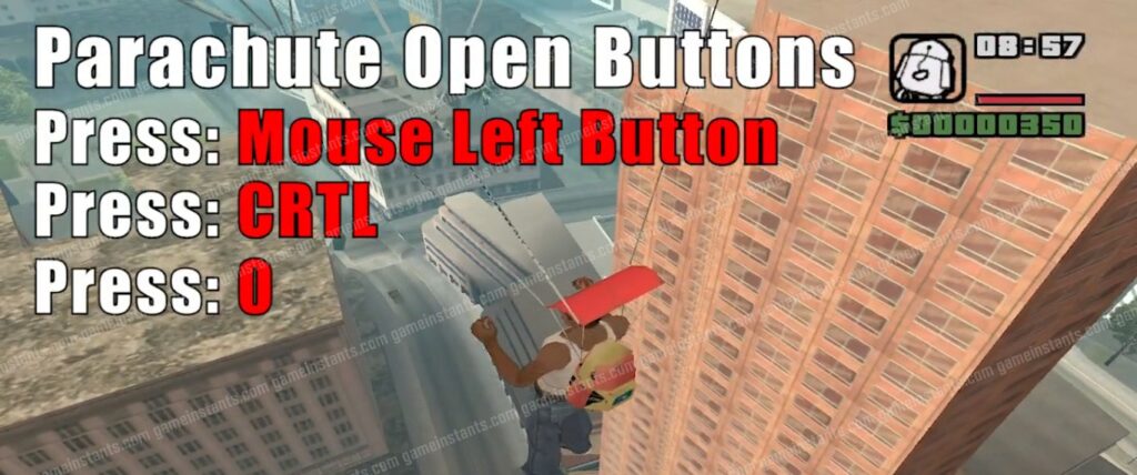 How To Open Parachute in GTA San Andreas