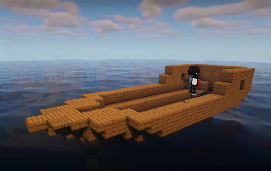 how to craft a pirate ship in minecraft