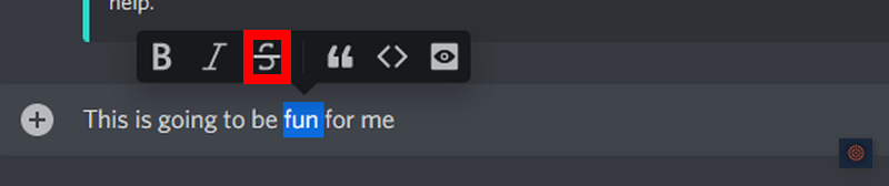 cross out words in discord