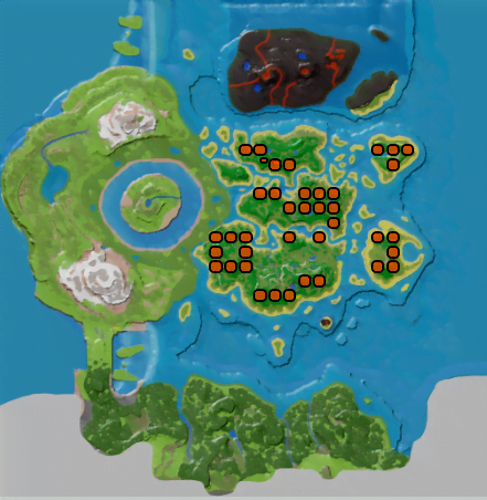 The Center Tapejara spawn locations