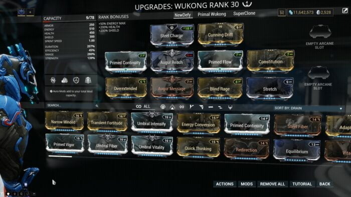 Warframe Wukong New Defy Build