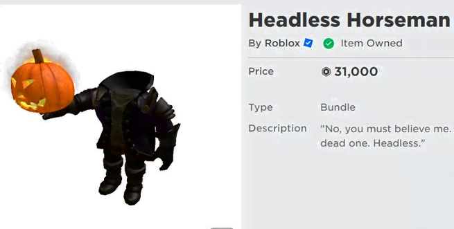 How Much is Headless Horseman Bundle and How To Get It in Roblox ...