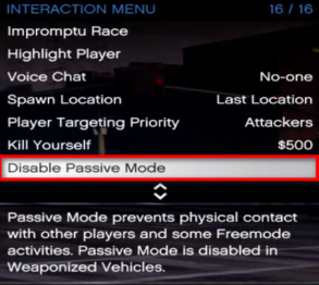 How To Turn Off Passive Mode In GTA 5 - Gameinstants