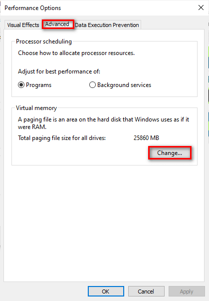 advanced change settings 