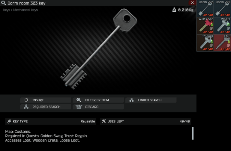 Escape From Tarkov Best Dorms Keys Gameinstants