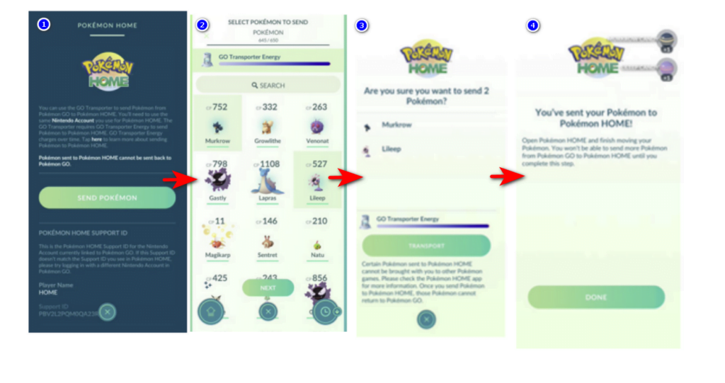 transfer pokemon from go to home