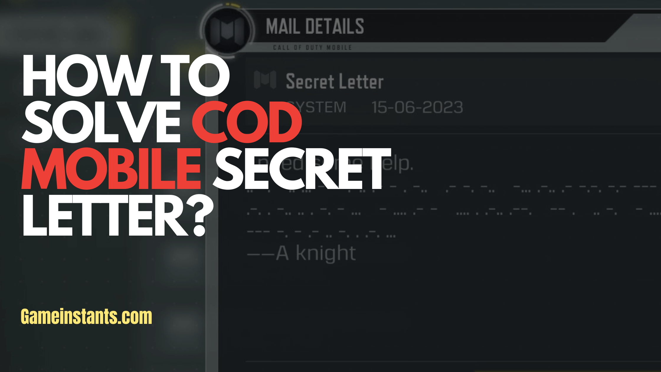 COD Mobile Secret Letter