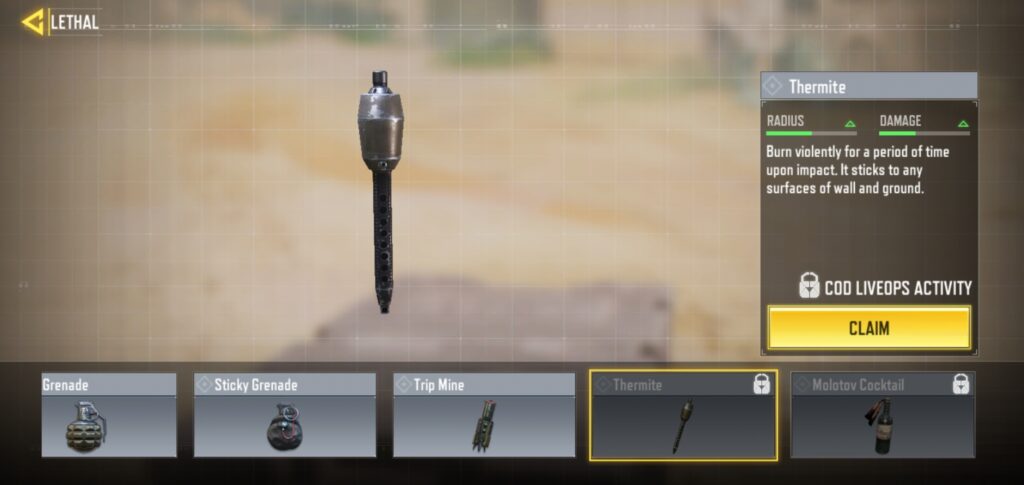 Lethal Equipment COD Mobile