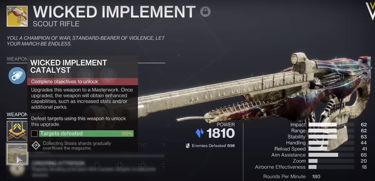 Destiny 2 Wicked Implement Exotic Scout Rifle How To Get Gameinstants